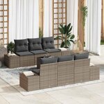 vidaXL Ensemble de canapé de jardin Manuel 7 Pièces Gris 55 x 55 x 37 cm