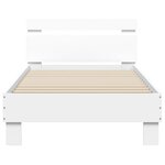 vidaXL Cadre de lit avec tête de lit blanc 90x200 cm bois d'ingénierie