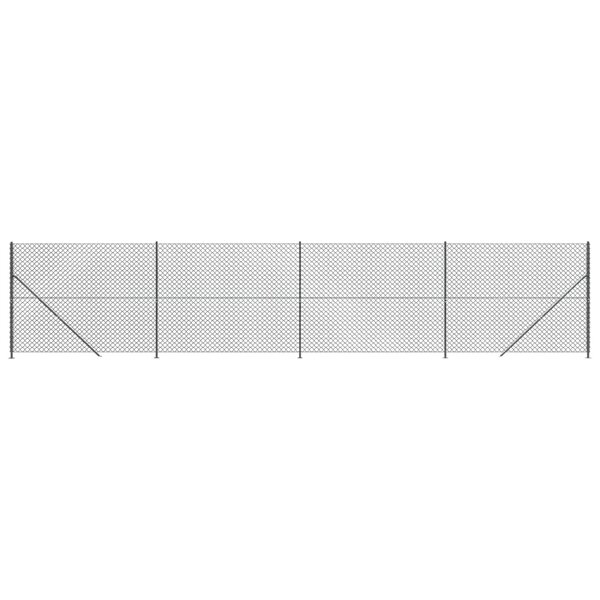 vidaXL Clôture à mailles losangées avec bride anthracite 2x10 m