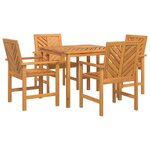 vidaXL Ensemble de salle à manger pour jardin 5 Pièces Marron