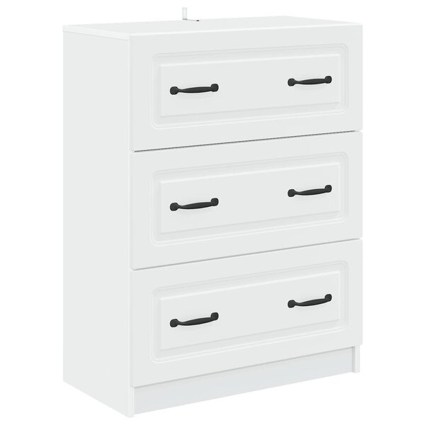 vidaXL Armoire à tiroirs Blanc 66 x 34 5 x 87 cm Bois d'ingénierie