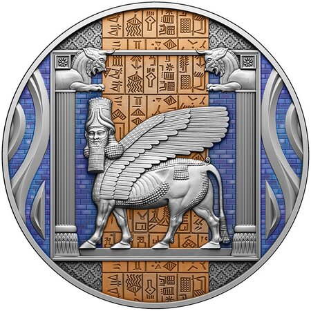 SUMERIAN CIVILIZATION 7 Groundbreaking Ancient Civilizations 2 Once Argent Coin 2000 Francs Cameroon 2023