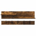 vidaXL Porte-manteau mural avec étagère Chêne fumé 90 x 15 x 36 cm