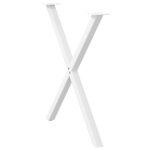 vidaXL Pieds de table à manger en forme de X 2 pièces blanc 80 x (72-73) cm acier