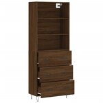 vidaXL Buffet haut Chêne marron 69 5x34x180 cm Bois d'ingénierie