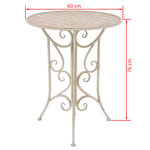 vidaXL Mobilier de bistro 3 Pièces Acier Blanc