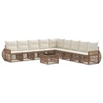 vidaXL Ensemble de canapé de jardin 10 Pièces Beige et blanc crème