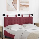 vidaXL Tête de lit suspendue Bordeaux Tissu