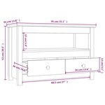 vidaXL Meuble TV Noir 79x35x52 cm Bois de pin massif