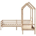 vidaXL Ensemble de lit de jour et de banc et toit 90x200 cm pin massif