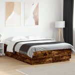vidaXL Cadre de lit sans matelas chêne fumé 120x200 cm