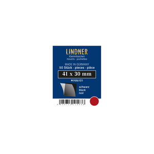 Pochettes simple soudure 41 x 30 mm pour timbres type Monaco voitures. Fond - Noir