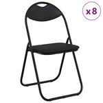 vidaXL Chaise pliante 8 pc Simili cuir Noir 48 x 43 5 x 81 cm