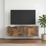 vidaXL Meuble TV mural Chêne fumé 98 x 31 x 30 cm Bois d'ingénierie
