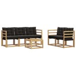 vidaXL Ensemble de canapés d'extérieur 6 pc Blanc et noir