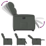 vidaXL Fauteuil inclinable électrique gris foncé tissu