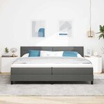 vidaXL Lit à sommier avec matelas gris foncé 200x200 cm tissu