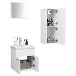 vidaXL Ensemble de meubles de salle de bain Blanc Aggloméré