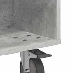 vidaXL Table d'appoint avec roues Gris béton 50 5 x 50 x 30 cm