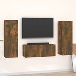 vidaXL Ensemble de meubles TV 3 Pièces Chêne fumé Bois d'ingénierie
