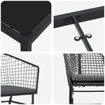 vidaXL Ensemble de salle à manger de jardin 7 pièces avec coussins en poly rotin noir
