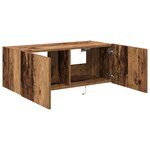 Meuble TV vidaXL avec lumières LED en vieux bois 80x35x31 cm
