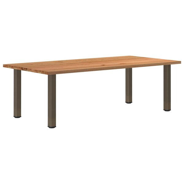 vidaXL Table à manger marron clair bois de chêne massif rectangulaire