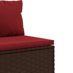 vidaXL Salon de jardin 6 Pièces avec coussins Marron Résine tressée