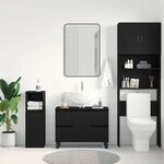 vidaXL Cabinet de salle de bain avec tiroir Chêne noir 80 x 33 x 60 cm
