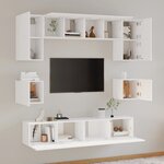 vidaXL Ensemble de meubles TV 8 Pièces Blanc Bois d'ingénierie
