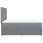 vidaXL Sommier à lattes de lit avec matelas Gris clair 160x200cm Tissu