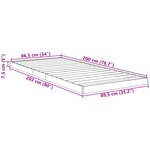 vidaXL Cadre de lit surélevé Gris béton 86 5 x 200 cm