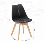 2 Chaises Noires avec Pieds en Bois