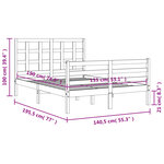 vidaXL Cadre de lit sans matelas blanc bois massif