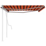 vidaXL Auvent manuel rétractable avec poteaux 4x3 5 m Orange et marron