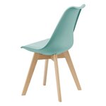 Lot de 2 chaises siège de salle à manger cuisine scandinave synthétique hêtre 81 cm vert 03_0002771