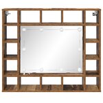 vidaXL Armoire Miroir Vieux bois 91 x 15 x 76.5 cm Bois d'ingénierie