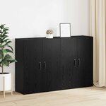 vidaXL Armoire Murale Montage mural 2 Pièces Chêne noir 69 5 x 34 x 90 cm