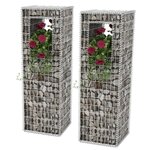 vidaXL Jardinière/Poteau de panier de gabion 2 Pièces Acier 50x50x160 cm