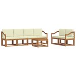 vidaXL Ensemble de canapés d'extérieur 7 pc Naturel et Crème