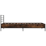 vidaXL Cadre de lit chêne fumé 75x190 cm bois d'ingénierie et métal