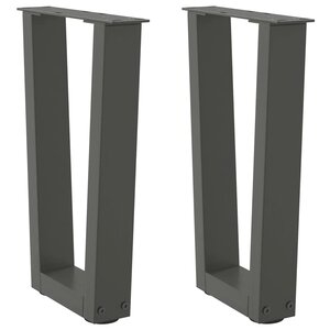 vidaXL Pieds de table basse en forme de V 2 pièces Anthracite 28 x (42-43 3) cm Acier