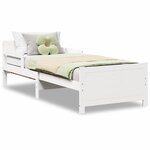vidaXL Lit extensible pour enfants Other Blanc 80 x 130 / 165 / 200 cm