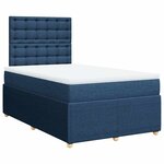 vidaXL Sommier à lattes de lit avec matelas Bleu 120x200 cm Tissu