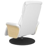 vidaXL Fauteuil inclinable avec repose-pieds blanc similicuir