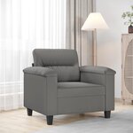 vidaXL Fauteuil gris foncé 60 cm tissu microfibre