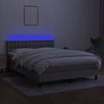 vidaXL Sommier à lattes de lit et matelas et LED Gris clair 140x200 cm
