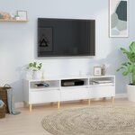 vidaXL Meuble TV blanc brillant 150x30x44 5 cm bois d'ingénierie