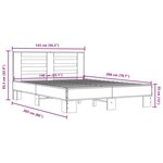 vidaXL Cadre de lit chêne sonoma 140x200 cm bois d'ingénierie et métal