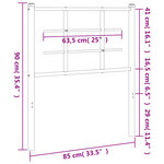 vidaXL Tête de lit métal noir 80 cm